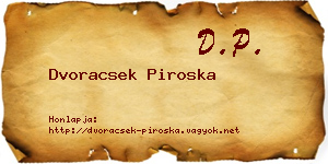 Dvoracsek Piroska névjegykártya