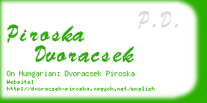 piroska dvoracsek business card